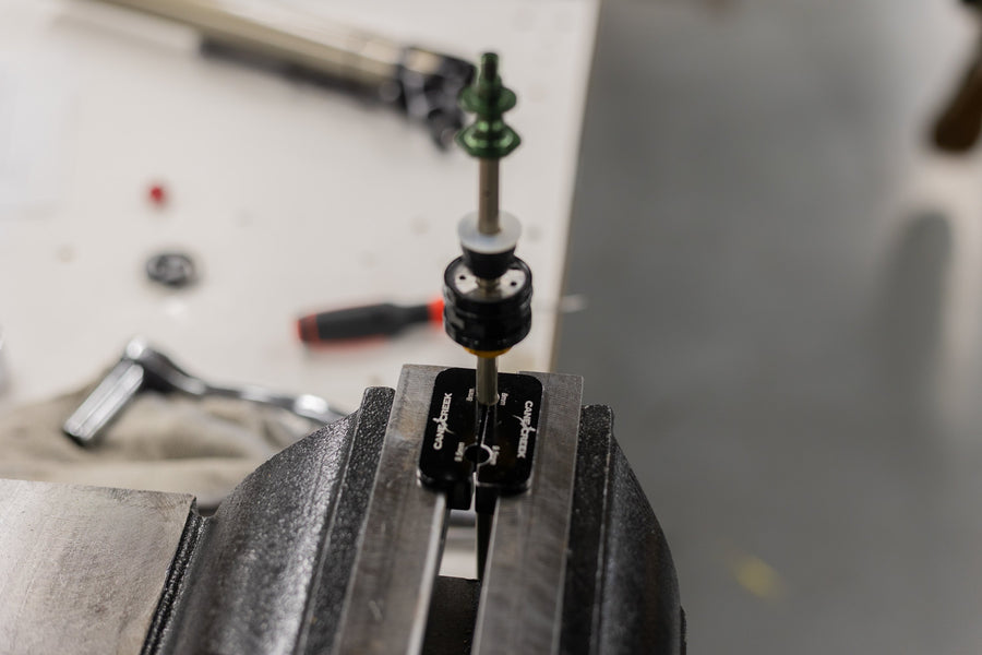 Air shaft clamped in 8mm shaft clamps